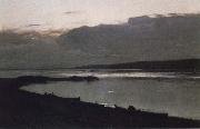 Levitan, Isaak Evening at the Wolga Sweden oil painting artist
